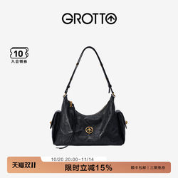 GROTTO 25-year-old New arrival Toast hobo Bag Vegetable Tanned Leather Work Clothing Underarm Shoulder Crossbody Soft Bag GROTTO 25-year-old New arrival Toast hobo Bag Vegetable Tanned Leather Work Clothing Underarm Shoulder Crossbody Soft Bag