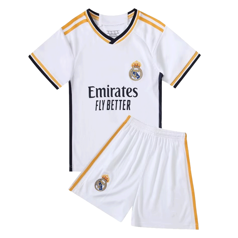 Mbappe Real Madrid jersey children's training match suit Bellingham Modric home and away football suit set
Mbappe Real Madrid jersey children's training match suit Bellingham Modric home and away football suit set