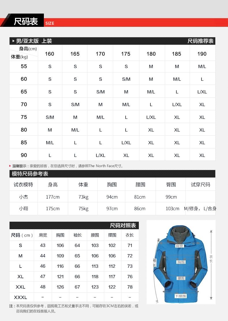 the north face北面 男装 gore-tex防水透气防风冲锋衣c883jk3