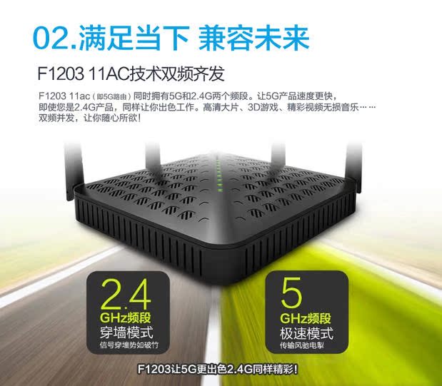 腾达F1203大功率家用AC千兆wifi5g智能无线路