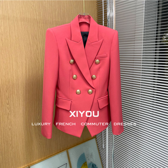 High-quality 2024 autumn new high-quality double-breasted slim watermelon red professional goddess suit jacket for women
High-quality 2024 autumn new high-quality double-breasted slim watermelon red professional goddess suit jacket for women