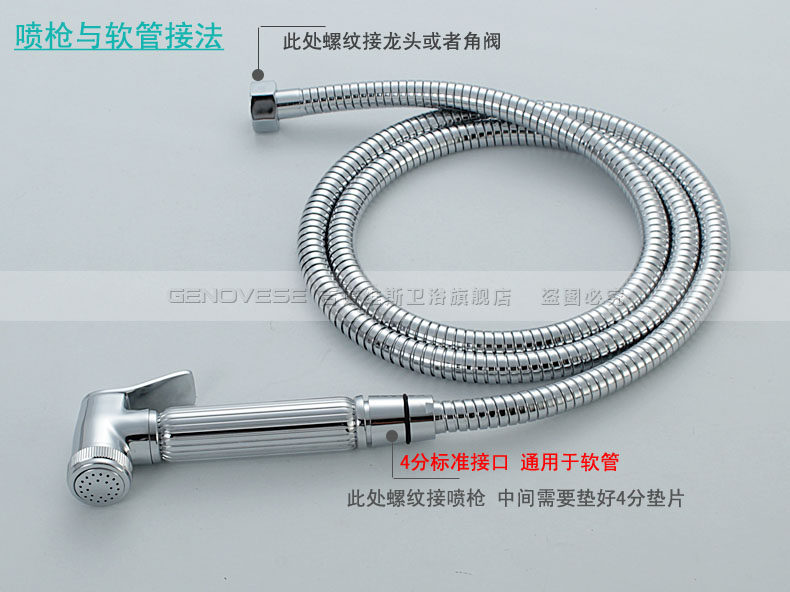 Биде 净身妇洗器喷头 全铜 洁身器 增压马桶冲洗伴侣喷枪 妇洗器套装 Genovese