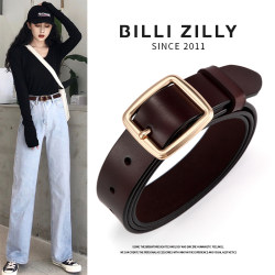 Women's Genuine Leather Belt ins Versatile Waist Belt Decorative High-End Belt Cowhide Fashion Retro Wide Jeans Belt Women's Genuine Leather Belt ins Versatile Waist Belt Decorative High-End Belt Cowhide Fashion Retro Wide Jeans Belt