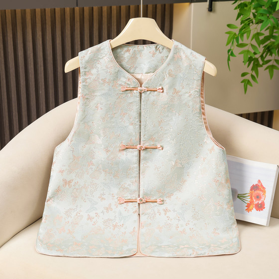New Chinese style spring new high-end style vest horse clip new Chinese style buckle retro gentle versatile vest women
New Chinese style spring new high-end style vest horse clip new Chinese style buckle retro gentle versatile vest women