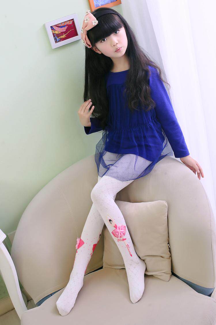 儿童连裤袜女童打底裤子春秋夏款 纯棉白色跳舞蹈袜宝宝加厚丝袜