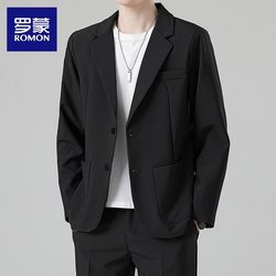 Romon Suit Jacket for Men, 2025 Autumn and Winter Slim Fit Formal Business Blazer, Versatile Black Top Romon Suit Jacket for Men, 2025 Autumn and Winter Slim Fit Formal Business Blazer, Versatile Black Top