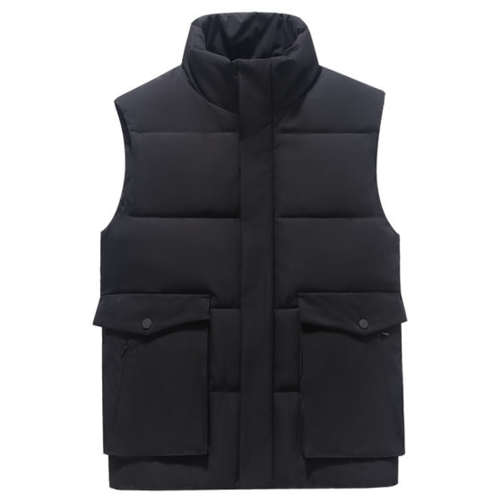 Down cotton vest custom printed logo for men's autumn and winter foreign trade thickened casual stand collar cotton vest shoulder horse clip
Down cotton vest custom printed logo for men's autumn and winter foreign trade thickened casual stand collar cotton vest shoulder horse clip