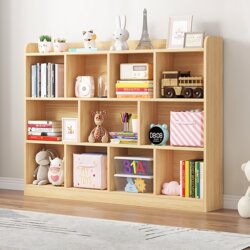 Solid Wood Children's Bookshelf, Floor-Standing Low Cabinet, Student Bookcase, Home Living Room Simple Storage Grid Cabinet Solid Wood Children's Bookshelf, Floor-Standing Low Cabinet, Student Bookcase, Home Living Room Simple Storage Grid Cabinet