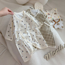 Boy's long-sleeved butterfly clothing summer baby girl's romper onesie baby boneless cotton summer clothing Boy's long-sleeved butterfly clothing summer baby girl's romper onesie baby boneless cotton summer clothing