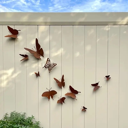 12-Piece Set of Country-Style Metal Butterfly Wall Art Set for Outdoor Garden Fence Iron Art Creative Courtyard Decoration 12-Piece Set of Country-Style Metal Butterfly Wall Art Set for Outdoor Garden Fence Iron Art Creative Courtyard Decoration