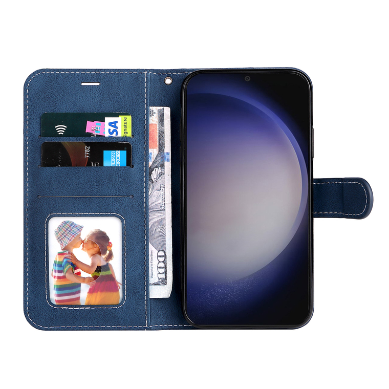 Synthetic Leather Wallets Folio Flip Card Holder Two Tone S24, S24 Plus, S24 Ultra, S23, S23 Plus, S23 Ultra, S22, S22 Plus