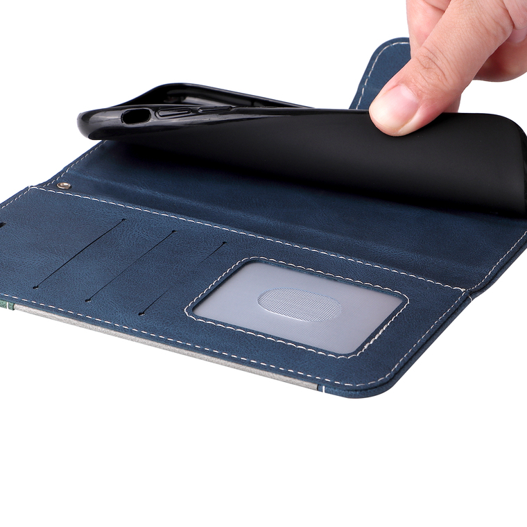 Synthetic Leather Wallets Folio Flip Card Holder Two Tone S24, S24 Plus, S24 Ultra, S23, S23 Plus, S23 Ultra, S22, S22 Plus