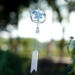 Chinese-Style Snowflake Simple Glass Wind Chime Creative Birthday Gift Balcony Small Hanging Ornament Outdoor Handmade Car Hanging Decoration Chinese-Style Snowflake Simple Glass Wind Chime Creative Birthday Gift Balcony Small Hanging Ornament Outdoor Handmade Car Hanging Decoration