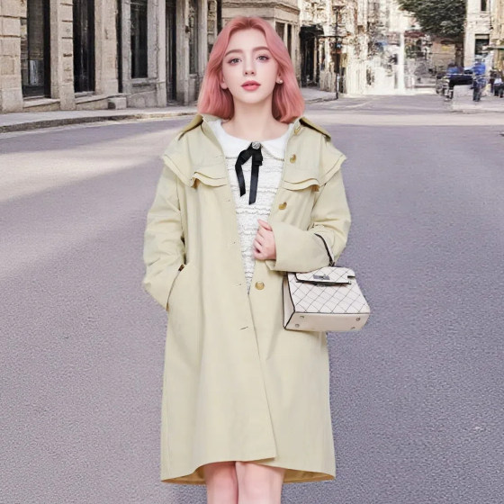 Korean version of windbreaker 2025 autumn large size women's clothing fat MM mid-length fashion age-reducing stacked ruffle coat coat
Korean version of windbreaker 2025 autumn large size women's clothing fat MM mid-length fashion age-reducing stacked ruffle coat coat