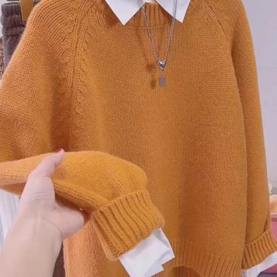 2024 autumn and winter new orange round neck pullover knitted sweater for women Korean versatile fashion loose knitted top
2024 autumn and winter new orange round neck pullover knitted sweater for women Korean versatile fashion loose knitted top