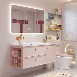 Dopamine Pink Slate Ceramic Basin Bathroom Cabinet Set Colorful Bathroom Cabinet Washbasin Sink Vanity Cabinet Dopamine Pink Slate Ceramic Basin Bathroom Cabinet Set Colorful Bathroom Cabinet Washbasin Sink Vanity Cabinet