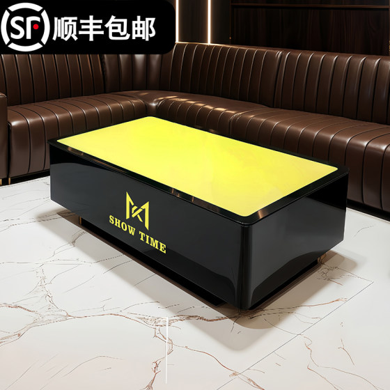 New KTV coffee table luminous special bar stainless steel tea table table simple tempered glass marble rock table 
New KTV coffee table luminous special bar stainless steel tea table table simple tempered glass marble rock table