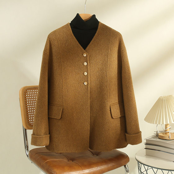 Demon Pig Autumn Leaf Yellow Wool Coat 25 Autumn and Winter New Woolen Jacket Mid-length Maillard Wear Double-sided Cashmere Demon Pig Autumn Leaf Yellow Wool Coat 25 Autumn and Winter New Woolen Jacket Mid-length Maillard Wear Double-sided Cashmere
