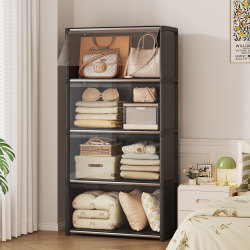 Simple Wardrobe for Home Bedroom Clothing Storage Cabinet Transparent Flip-Top Multi-Layer Storage Cabinet Dormitory Dust-Proof Wardrobe Simple Wardrobe for Home Bedroom Clothing Storage Cabinet Transparent Flip-Top Multi-Layer Storage Cabinet Dormitory Dust-Proof Wardrobe