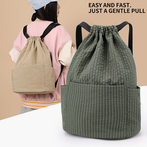 Drawstring backpack for men and women simple fitness pull rope tie pocket schoolbag big storage bag sports travel pull belt backpack 
Drawstring backpack for men and women simple fitness pull rope tie pocket schoolbag big storage bag sports travel pull belt backpack
