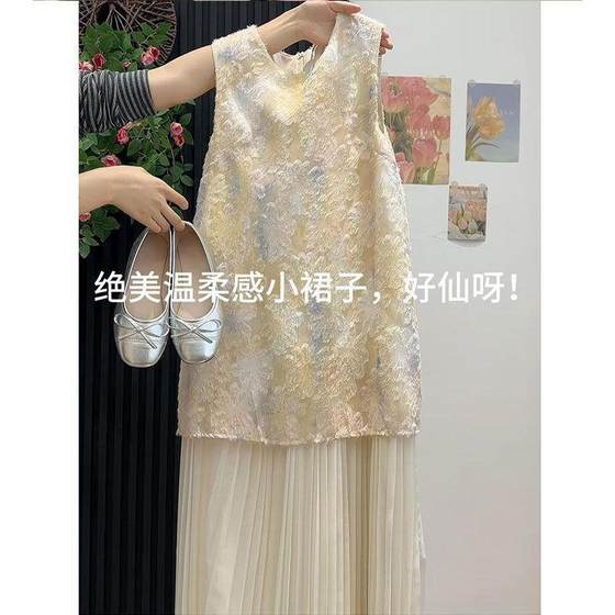 2025 summer new Chinese style dress with slim and age-reducing sleeveless vest fairy skirt two-piece set for women
2025 summer new Chinese style dress with slim and age-reducing sleeveless vest fairy skirt two-piece set for women