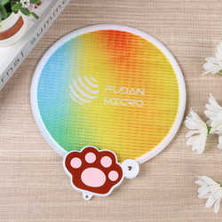 Folding Frisbee fan, advertising fan, foldable round fan, cute in summer, easy to carry, can be added with words Folding Frisbee fan, advertising fan, foldable round fan, cute in summer, easy to carry, can be added with words