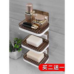 Shuangqing bathroom soap box creative suction cup soap box wall hanging soap box bathroom punch-free drain soap rack Shuangqing bathroom soap box creative suction cup soap box wall hanging soap box bathroom punch-free drain soap rack