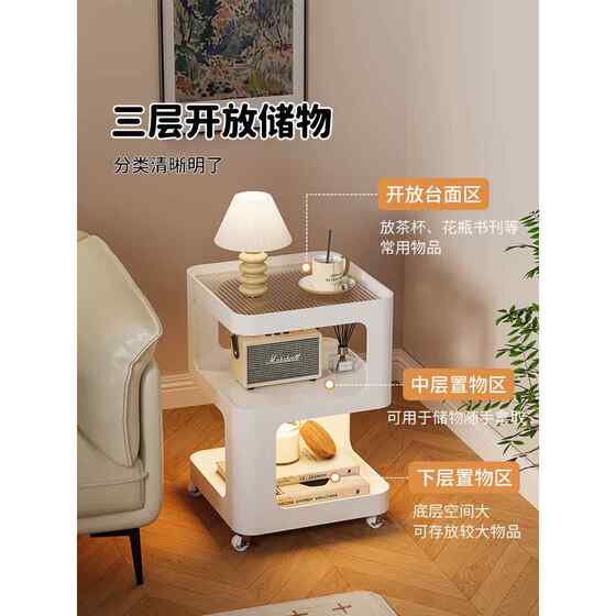Creative sofa side table, cream style living room small coffee table, movable 520 iron bedside cabinet, light luxury storage rack Creative sofa side table, cream style living room small coffee table, movable 520 iron bedside cabinet, light luxury storage rack