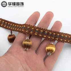 4.5 cm curtain bead lace three-color silk small wooden bead window curtain splicing accessories decorative lace 4.5 cm curtain bead lace three-color silk small wooden bead window curtain splicing accessories decorative lace
