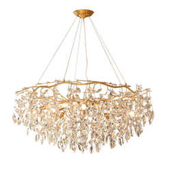 New French country living room chandelier, post-modern light luxury personalized chandelier, restaurant bedroom branch crystal lamp New French country living room chandelier, post-modern light luxury personalized chandelier, restaurant bedroom branch crystal lamp