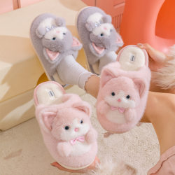 Cute Cartoon Soft Cat Cotton Slippers Couple Indoor Floor Warm Furry Slippers 2025 Winter Home Shoes Cute Cartoon Soft Cat Cotton Slippers Couple Indoor Floor Warm Furry Slippers 2025 Winter Home Shoes