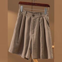 Plus size slim cotton and linen three-quarter pants artistic loose shorts Plus size slim cotton and linen three-quarter pants artistic loose shorts