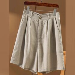 Brand discount clearance loose artistic cotton and linen shorts women's age-reducing slimming casual linen wide-leg five-quarter pants mid-pants Brand discount clearance loose artistic cotton and linen shorts women's age-reducing slimming casual linen wide-leg five-quarter pants mid-pants