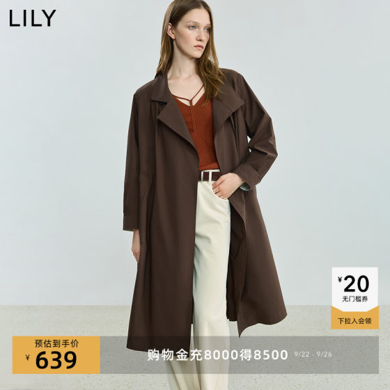 LILY2025 autumn new women's clothing retro stand collar belt waist-closing casual temperament commuter windbreaker jacket mid-length
LILY2025 autumn new women's clothing retro stand collar belt waist-closing casual temperament commuter windbreaker jacket mid-length