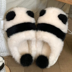 Classic black and white cartoon panda warm anti-slip cotton shoes Classic black and white cartoon panda warm anti-slip cotton shoes