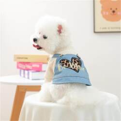 Pet Clothing Autumn and Winter Leopard Heart Suspender Skirt Pet Clothing Autumn and Winter Leopard Heart Suspender Skirt