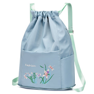 Pumping rope Backpack Large -capacity Beam Pockets dry and wet separation training bag embroidered travel women's bag folding storage backpack Pumping rope Backpack Large -capacity Beam Pockets dry and wet separation training bag embroidered travel women's bag folding storage backpack