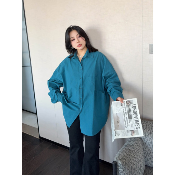 VOGANA Cannes home plus size women's clothing ins Korean Oni blogger shirt comfortable casual loose slim cotton shirt VOGANA Cannes home plus size women's clothing ins Korean Oni blogger shirt comfortable casual loose slim cotton shirt