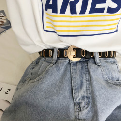 Trendy Korean Style Hollow Metal Belt with Full Holes, Hip-Hop Style, No-Punch Jeans Belt, Popular Trendy Korean Style Hollow Metal Belt with Full Holes, Hip-Hop Style, No-Punch Jeans Belt, Popular