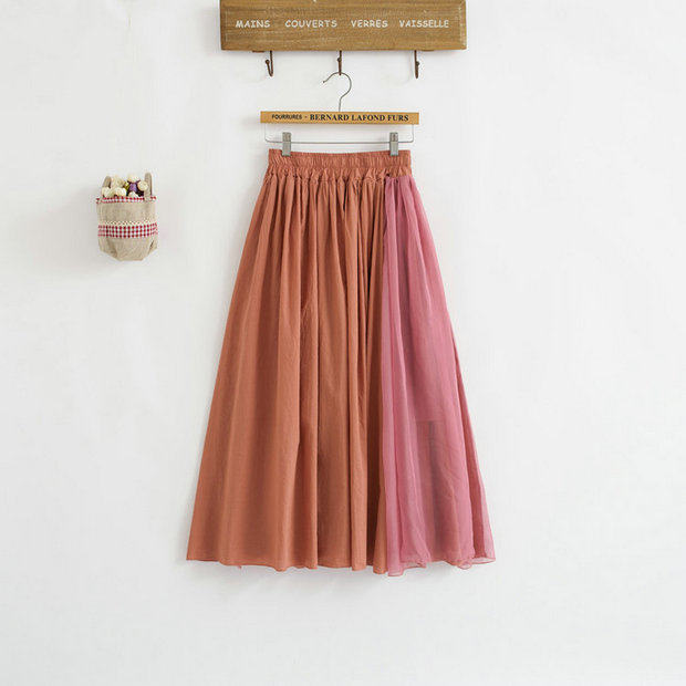 秋季2014新款半身长裙棉麻女长裙子大摆网纱个性棉麻长裙半身裙秋