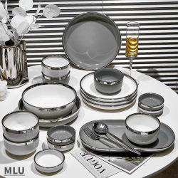Italian Light Luxury Bowl and Plate Set, Household Tableware, 2025 New Model Bowl, Plate, and Chopsticks Set, Housewarming High-End Tableware Italian Light Luxury Bowl and Plate Set, Household Tableware, 2025 New Model Bowl, Plate, and Chopsticks Set, Housewarming High-End Tableware