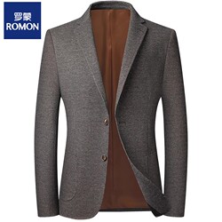 Romon Coffee-Colored Houndstooth Suit, New Spring and Autumn Men's Single-Breasted Business Casual Plaid Jacket, Light Luxury Suit Romon Coffee-Colored Houndstooth Suit, New Spring and Autumn Men's Single-Breasted Business Casual Plaid Jacket, Light Luxury Suit