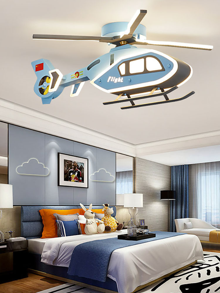 ヘリコプターシーリングライト - モダンな漫画LEDベッドルームランプ