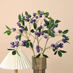 Simulated blueberry fruit, artificial berry, home floral arrangement, flower arrangement, decorative art ornament, plant fake flower branch Simulated blueberry fruit, artificial berry, home floral arrangement, flower arrangement, decorative art ornament, plant fake flower branch