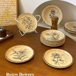 Retro Bone China Dessert Plate Ceramic Household 6inch Small Plates Dinner Plate Cake Snack Plate Fruit Snack Plate Retro Bone China Dessert Plate Ceramic Household 6inch Small Plates Dinner Plate Cake Snack Plate Fruit Snack Plate