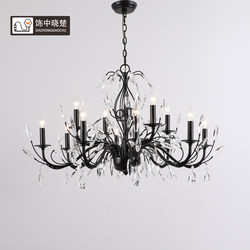 American French style personalized black living room crystal chandelier American French style personalized black living room crystal chandelier