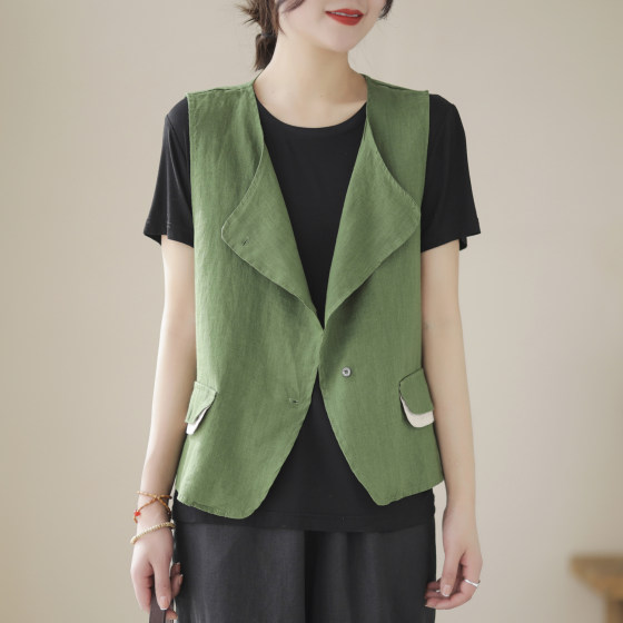 Line suit vest for women in summer fat mm loose outer top short sleeveless vest horse clip vest jacket trendy
Line suit vest for women in summer fat mm loose outer top short sleeveless vest horse clip vest jacket trendy
