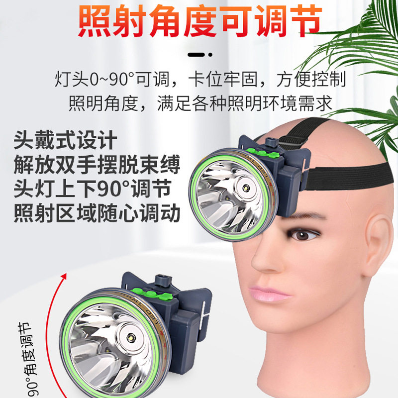 바다 노란 빛을 잡는 물고기 방수 슈퍼 밝은 머리 장착형 광부의 램프를 잡기위한 강한 빛 충전식 헤드 라이트 수중 특수 다이빙 손전등-
