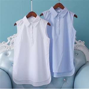 Spring and autumn shirts, stacking bottoming shirts, literary women's cotton vest lapel large -size white shirt bottoming shirts Spring and autumn shirts, stacking bottoming shirts, literary women's cotton vest lapel large -size white shirt bottoming shirts