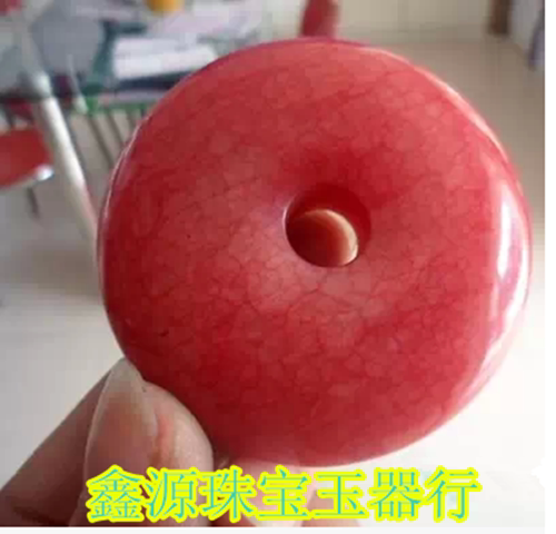 Украшения на шею Природного нефрита и Джейд пончик Кулон большая курица крови старый яркие пончик подвески